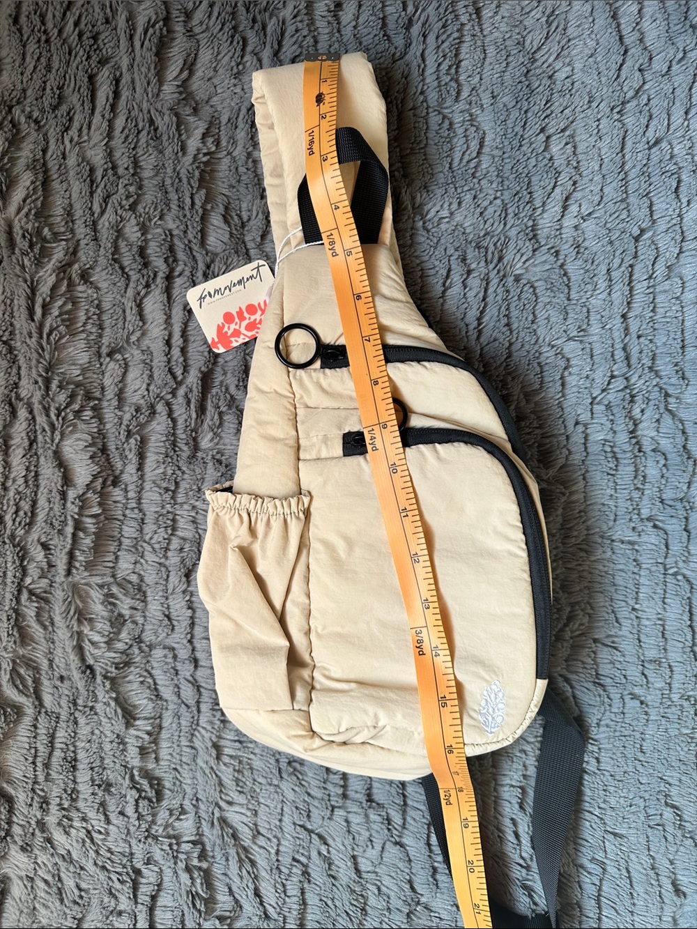 FP Movement Cream Sling Crossbody Bag with Black Accents - Picture 14 of 14